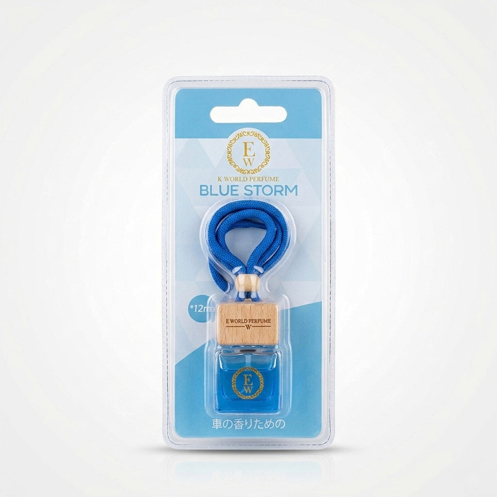 E World Perfume Car Air Freshener in Blue Storm