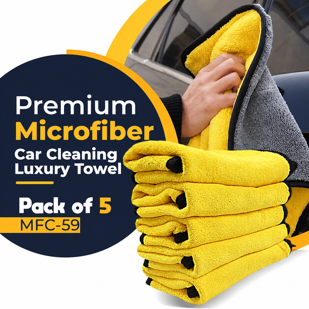 MICROFIBER TOWEL 800GSM 40 X 40 PACK OF 5