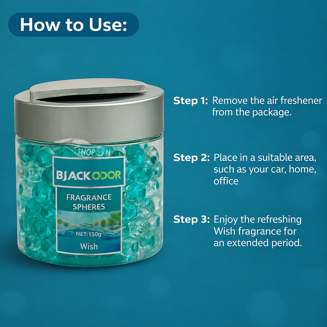 BLACK ODOR SPHERES AIR FRESHENER - WISH 130g