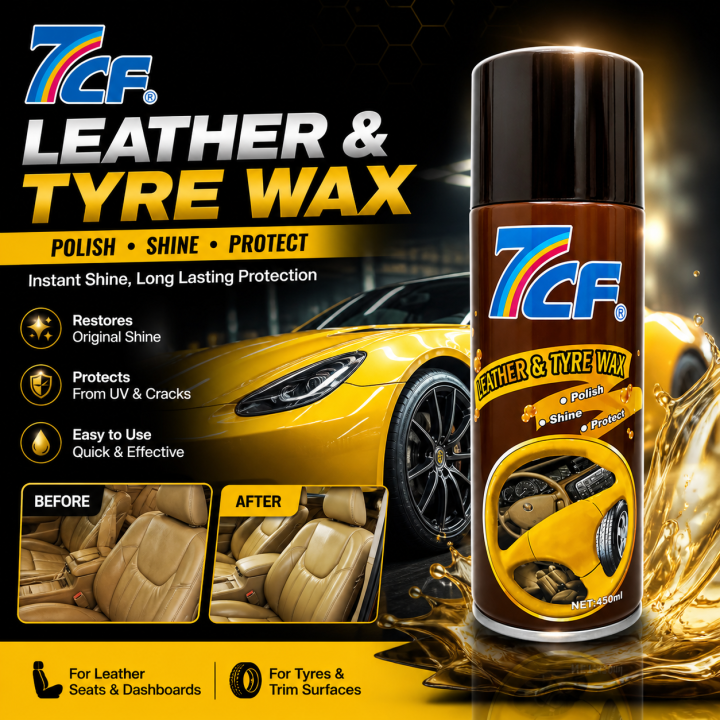 7cf Leather & Tyre Wax Polish Shine Protect 450ml